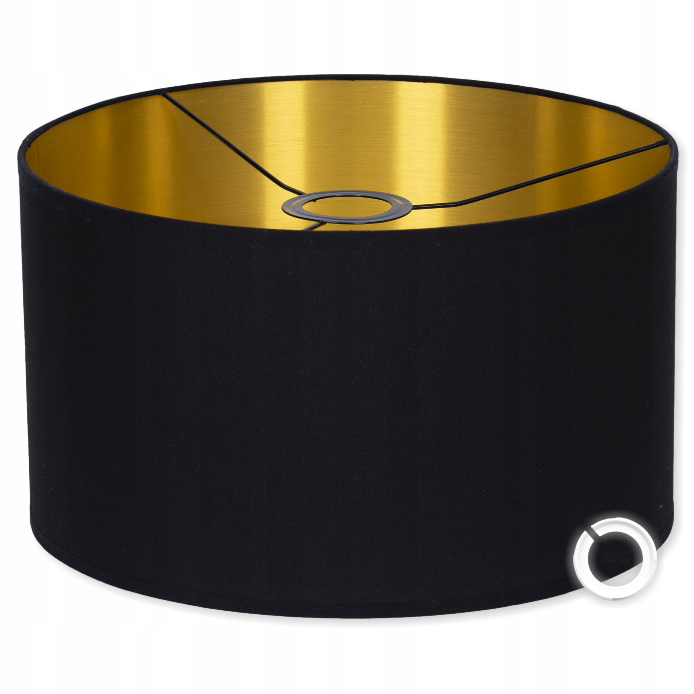 Modny Abażur do salonu Czarny Złoty 30 cm klosz