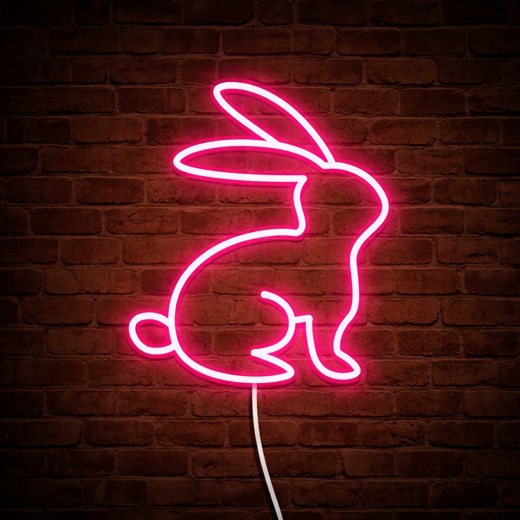 Zajačik Domáci Blask Moderná Veľká noc Neon Led Dekorácia Lampa 12V