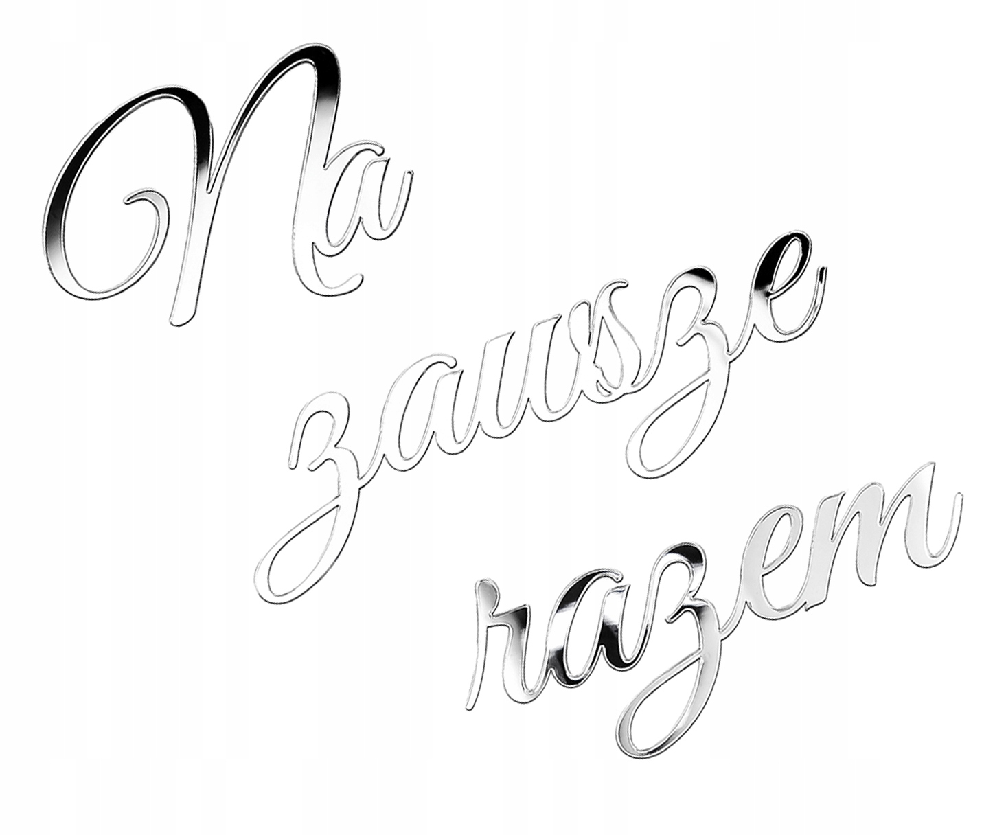 Srebrne Napisy na ściankę Ślub Wesele NWS-8