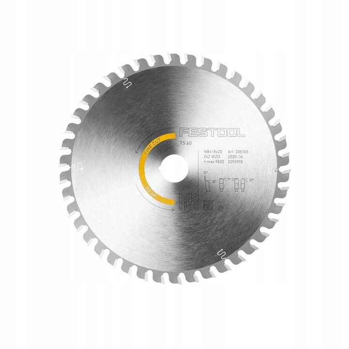 Festool Piła Tarczowa Hw 168x1,8x20 WD42 205765 do Ts 60 K