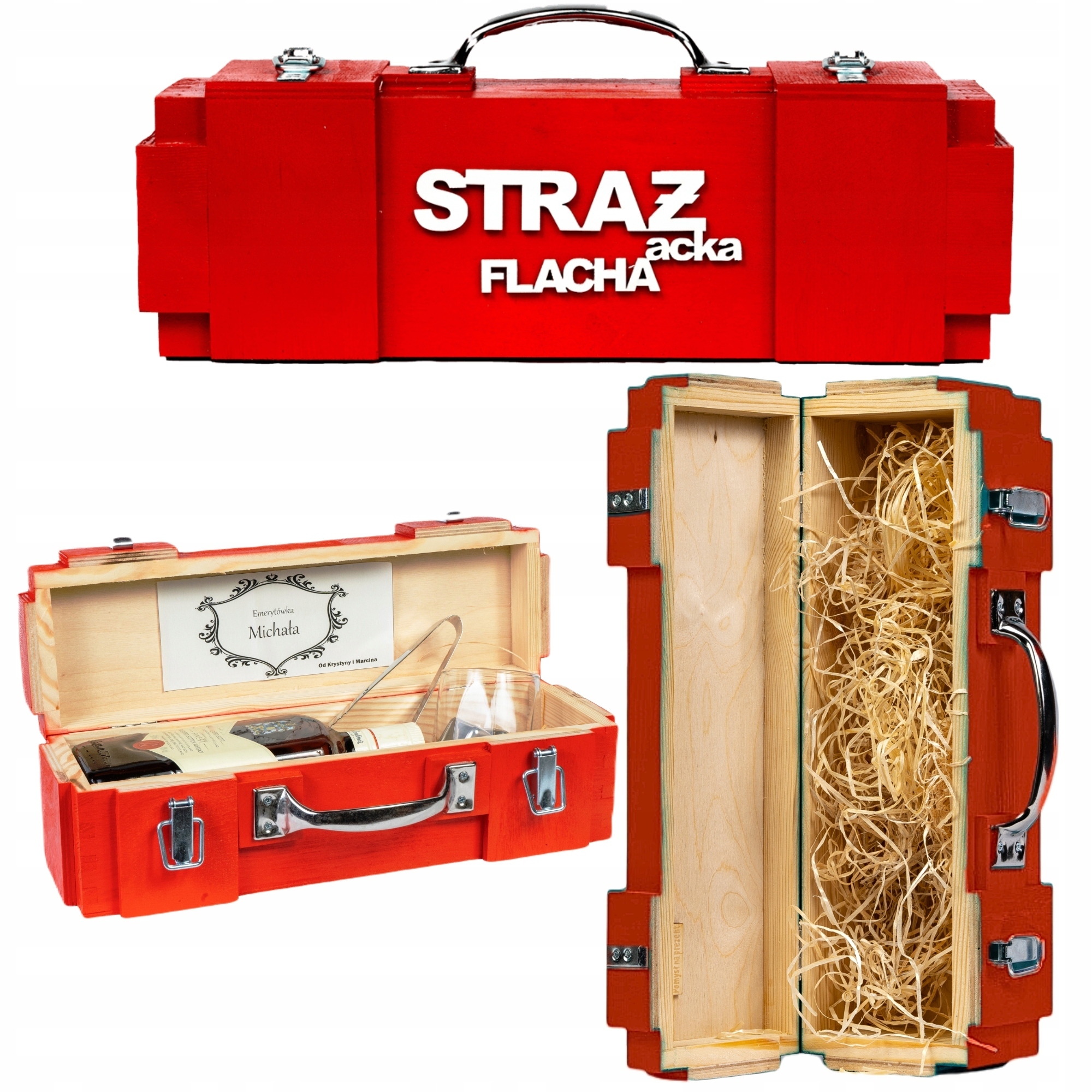 hasič nápad na dárek krabička na víno alkohol dřevěná Masivní Silná