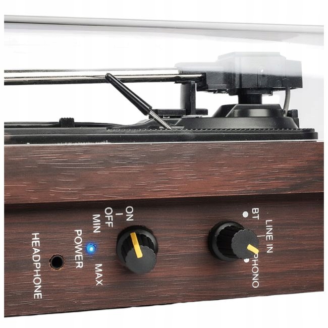 GRAMOFON ODTWARZACZ PŁYT WINYLOWYCH BLUETOOTH PIERWSZY GRAMOFON NA PREZENT Napęd brak informacji