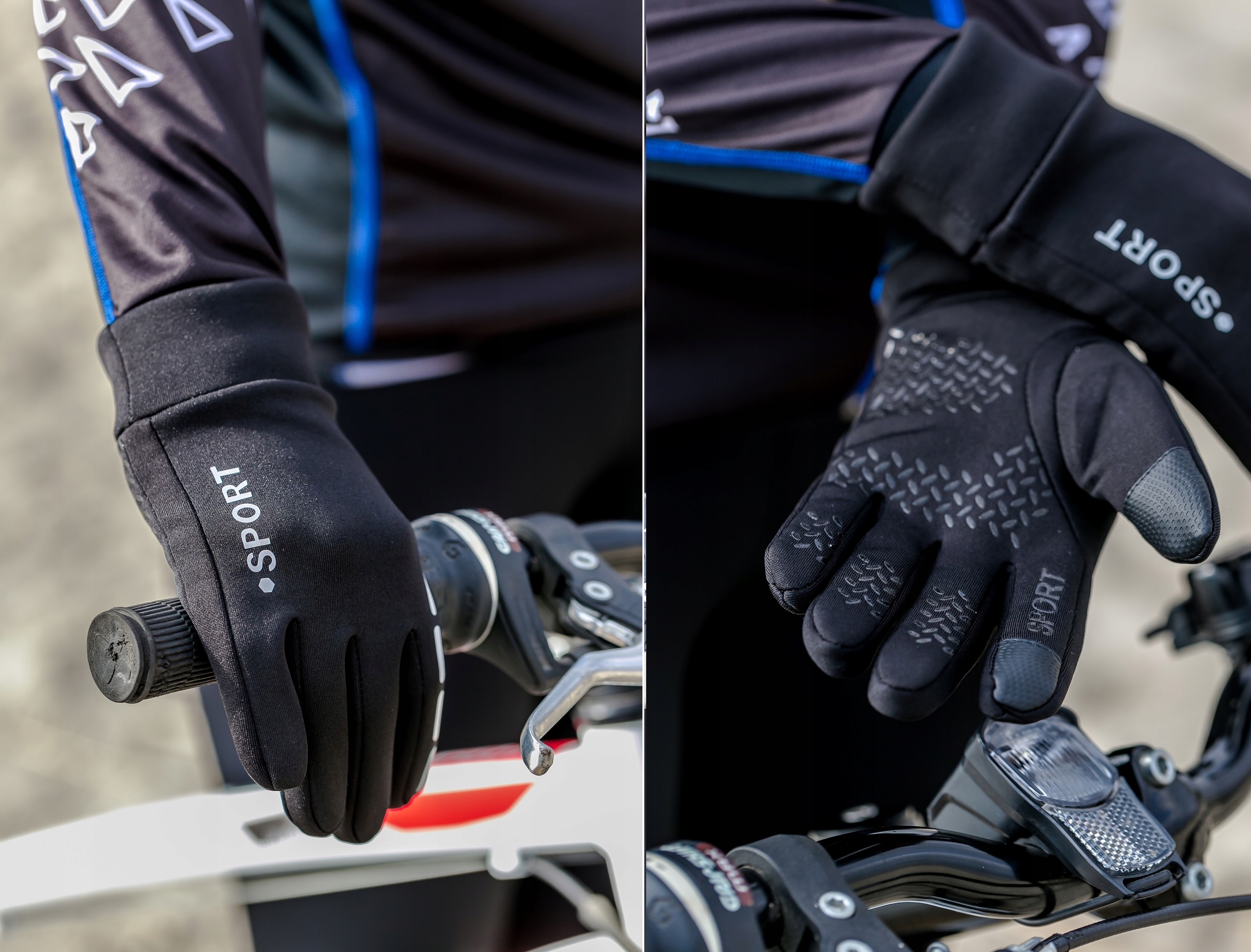 RĘKAWICZKI DO BIEGANIA M MĘSKIE DAMSKIE ZIMOWE OCIEPLANE Z MESZKIEM ODBLASK Rozmiar M