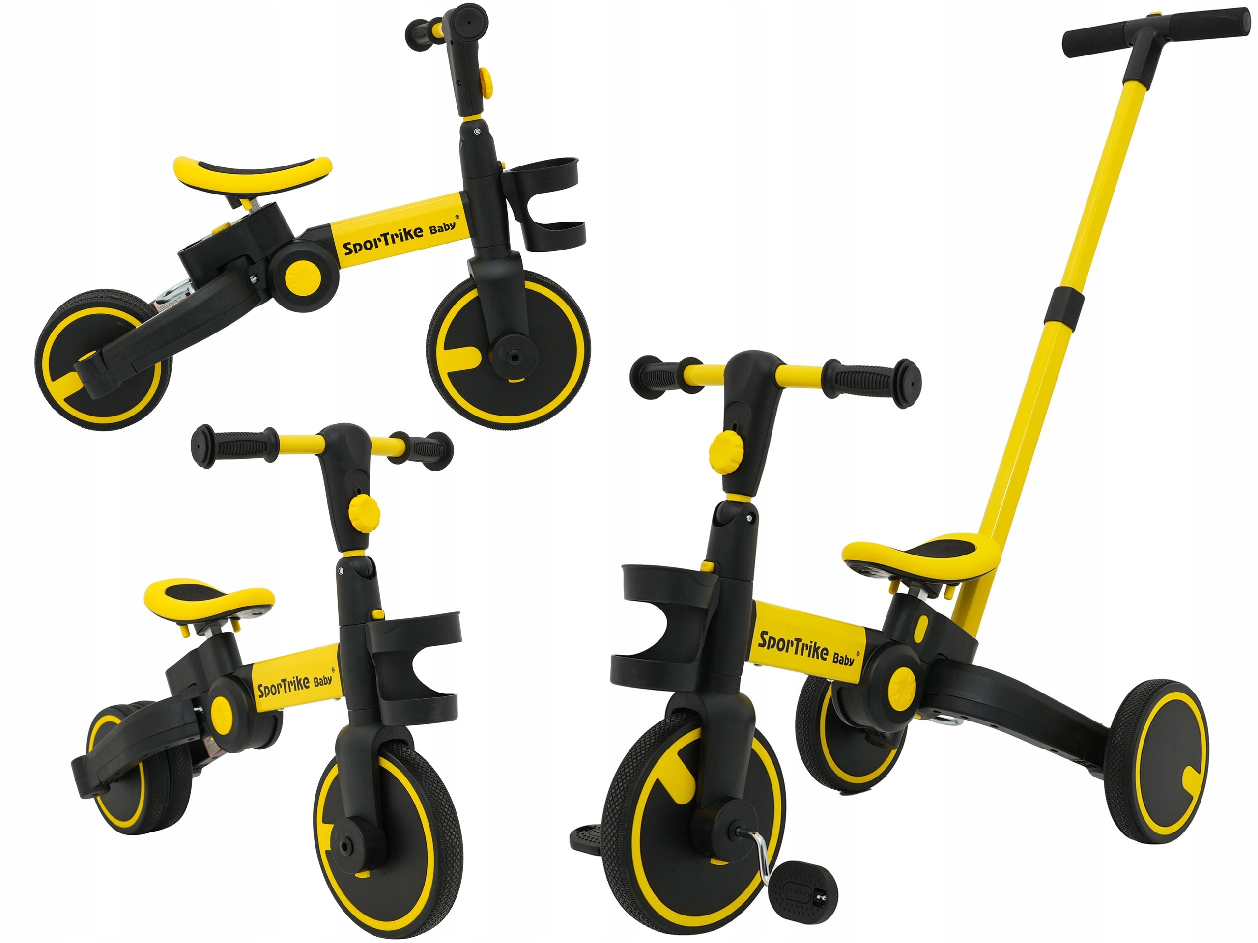 Rower Trójkołowy Dla Dzieci biegówka Happy Bike 3w1 uchwyt dla rodzica