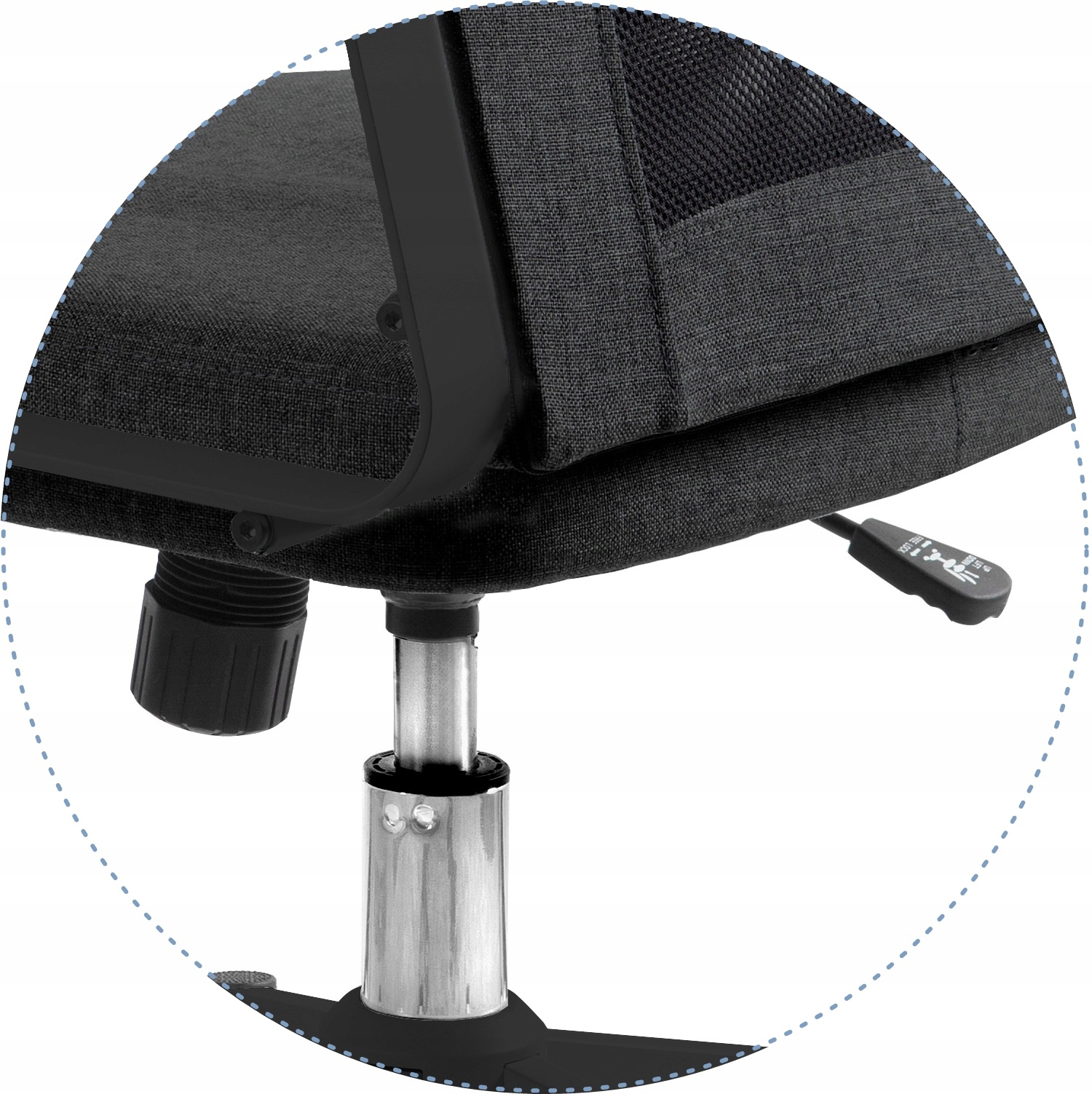 Krzesło Biurowe FOX Czarno Czarne Obrotowe Siatka Kolor obicia czarny