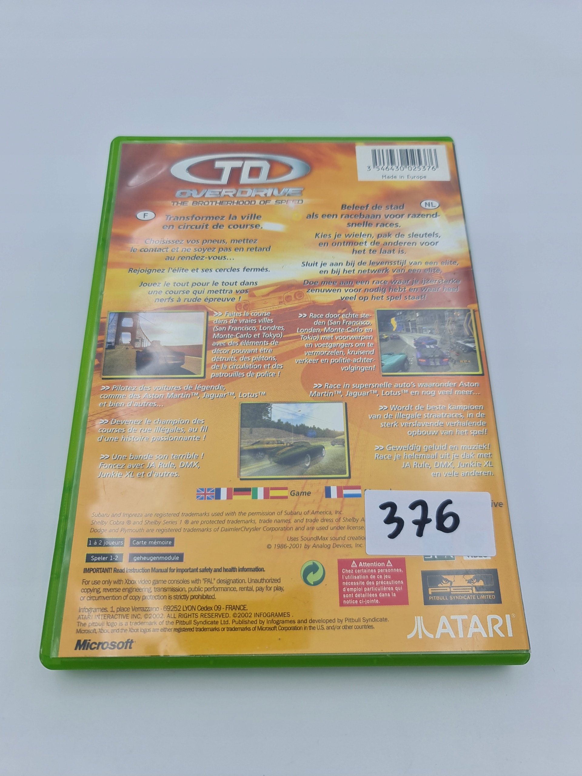 XBOX TD OVERDRIVE Platforma Microsoft Xbox