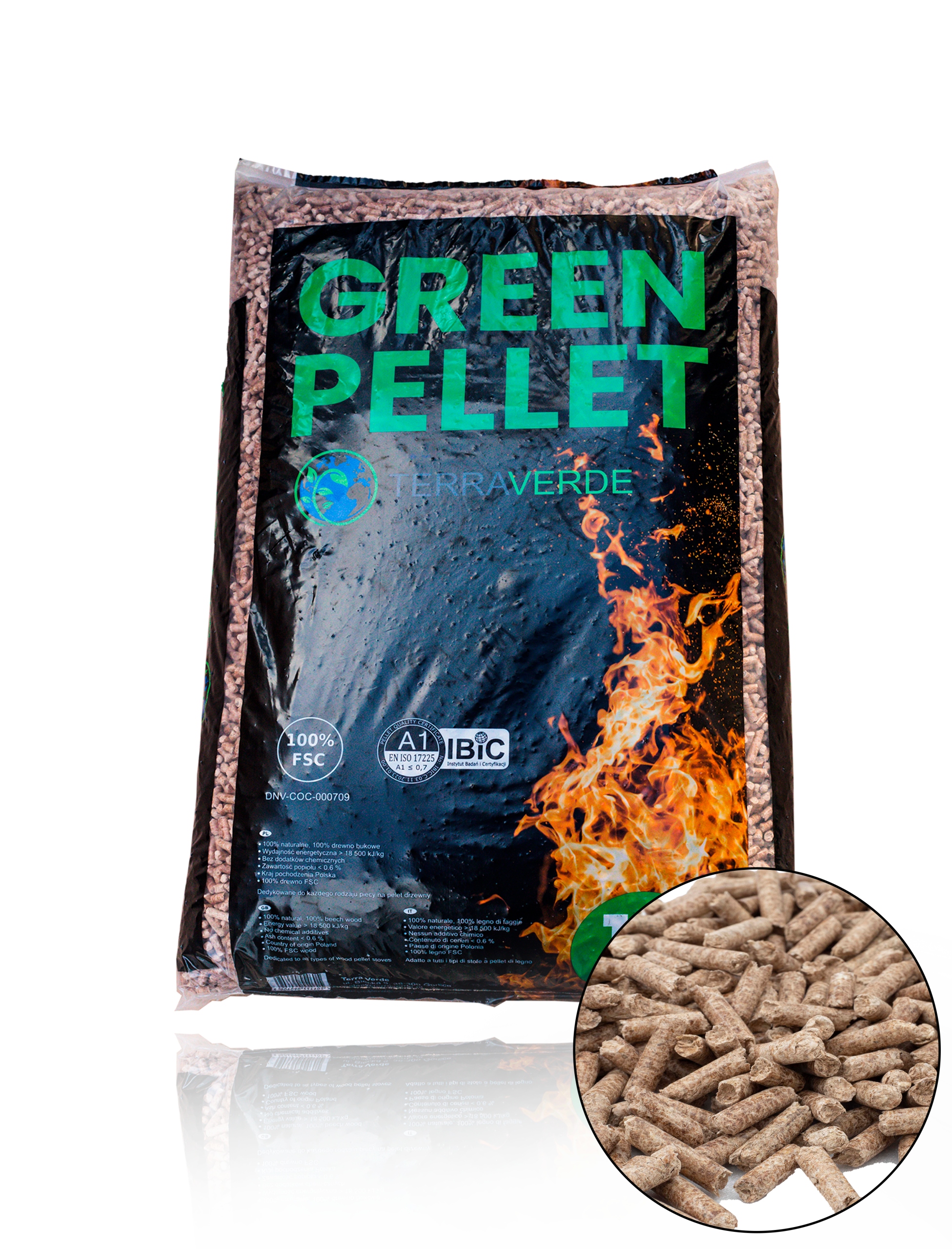 PELLET DRZEWNY 6mm A1 CERTYFIKOWANY Opał Pelet czysty buk - worek 15kg