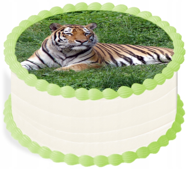 Levně oplatek na dort 14 cm Zvířata Zoo Tygr Narozeniny
