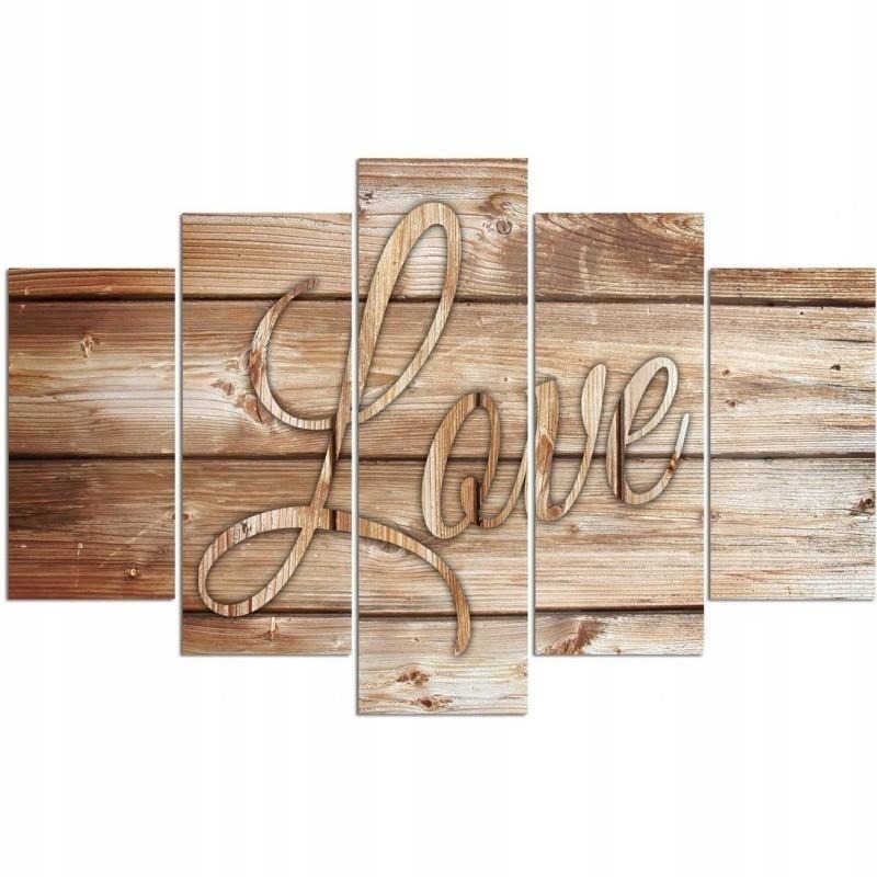 

Tryptyk Slogan Love Deski Brąz Do Sypialni 150x100