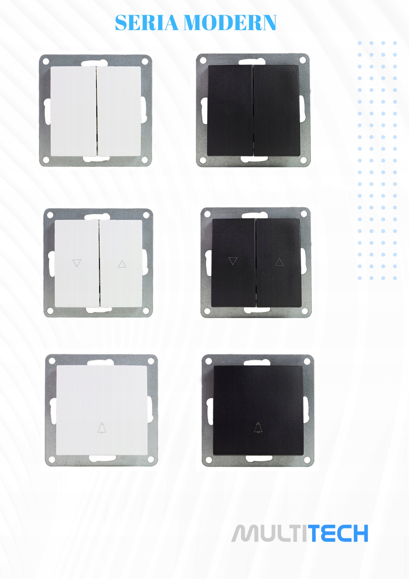 MODERN Przełącznik/ Podwójny schodowy podtynkowy ścienny tworzywo Biały Kod producenta H1-*220M W