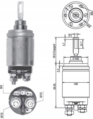 Elektromagnetický spínač, startér Magneti Marelli 940113050259