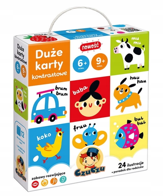 

Duże Karty Kontrastowe Dla Dzieci 6M+ 9M+ Czuczu