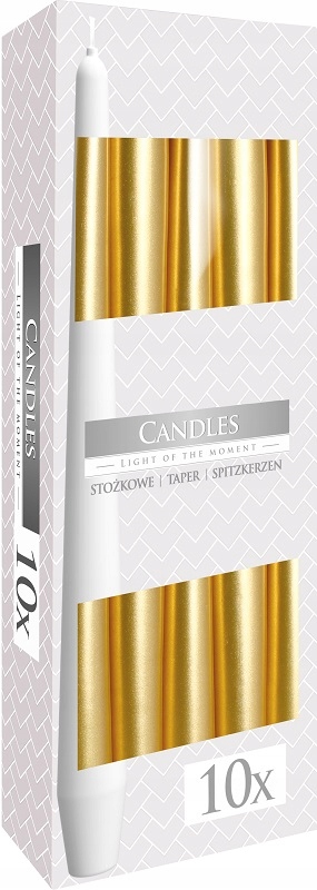 

Bispol Świeca Stożek s30-213 Złoty Metalik 10 szt
