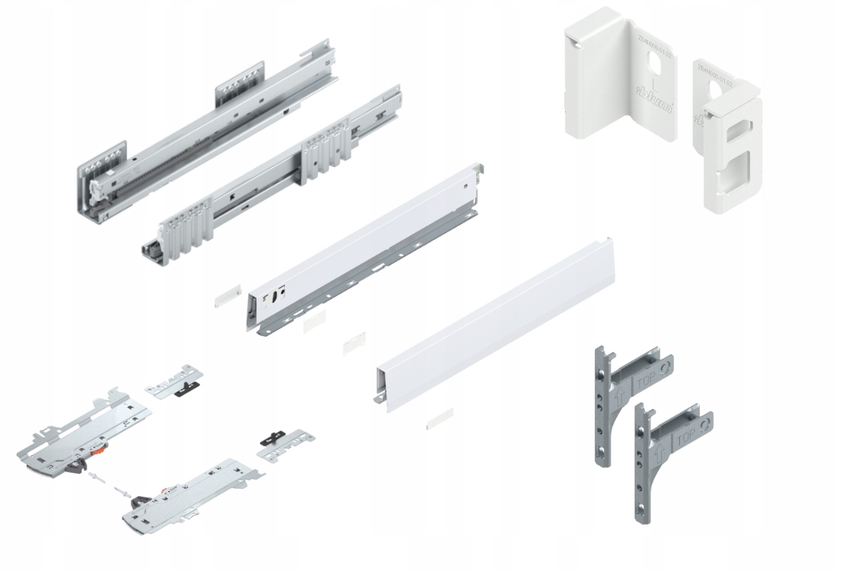 Blum Šuplík 450 Zásuvka Low N Tip-On Bílá 40kg
