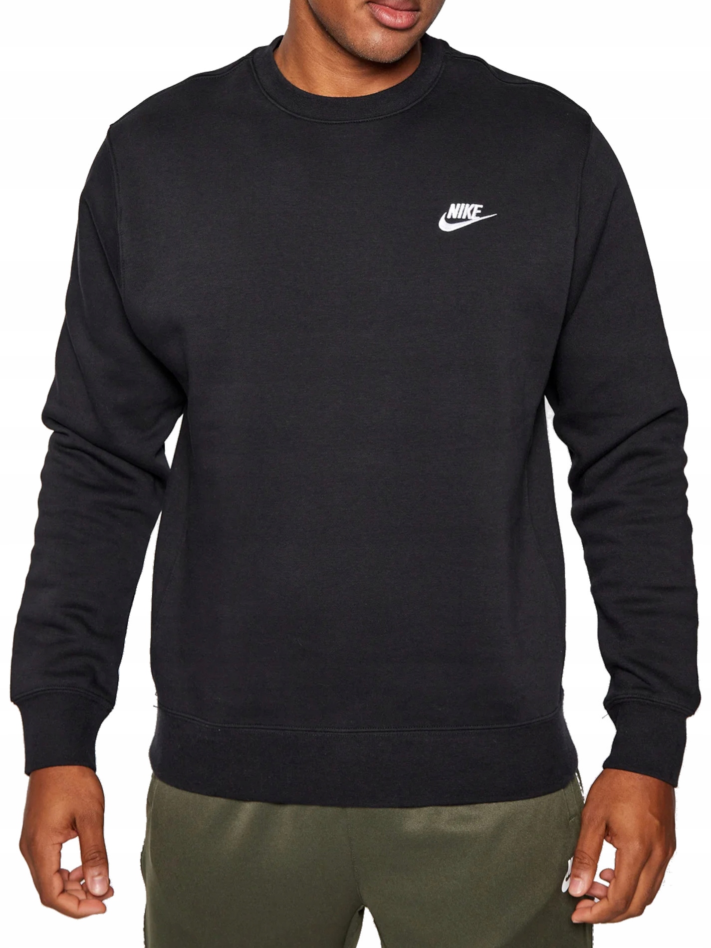 pánská mikina Nike BV2662-010 sportovní bez kapuce černá bavlněná XXL