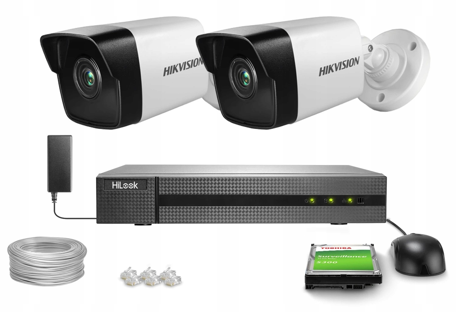 Sada na monitorovanie Ip 2x DS-2CD1041G0-I/PL 4MPx Ir 30m Hikvision