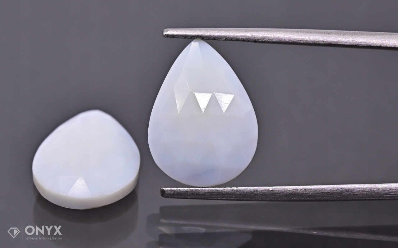 Opal modrá fazetovaná rozeta Para slza 15,5x1