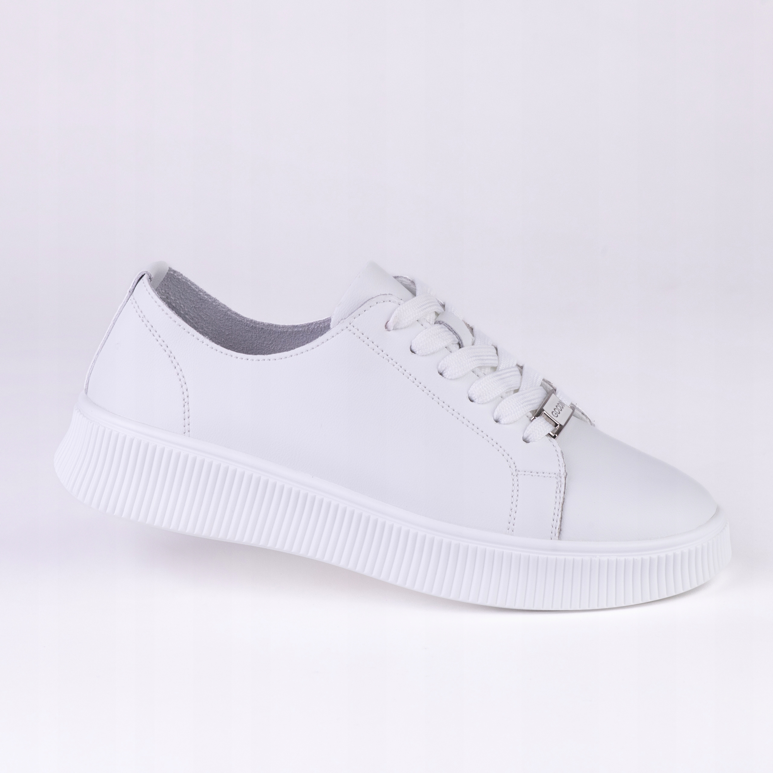 Dámské sportovní kožené tenisky Goodin GD-XW-1023 bílé, klasické, lehké 37