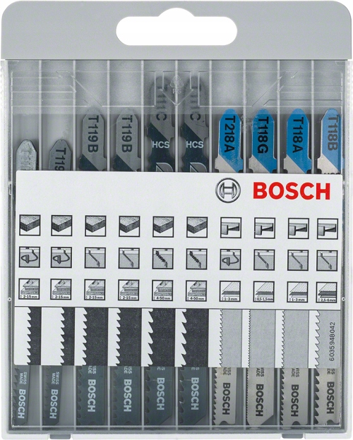 Bosch Sada 10 pilových listů pro přímočaré pily T 10 Ks Dřevo