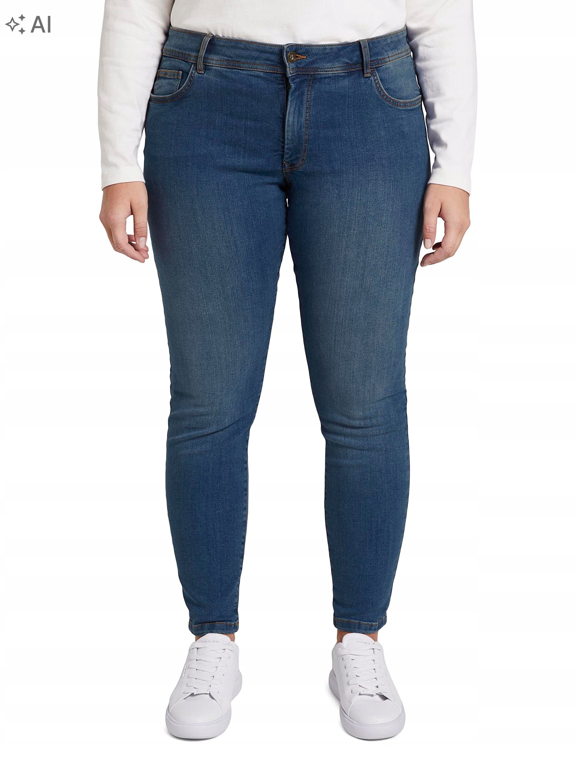 Tom Tailor Plus Size Dámské Džínové Kalhoty Modré Klasické 46 7EA