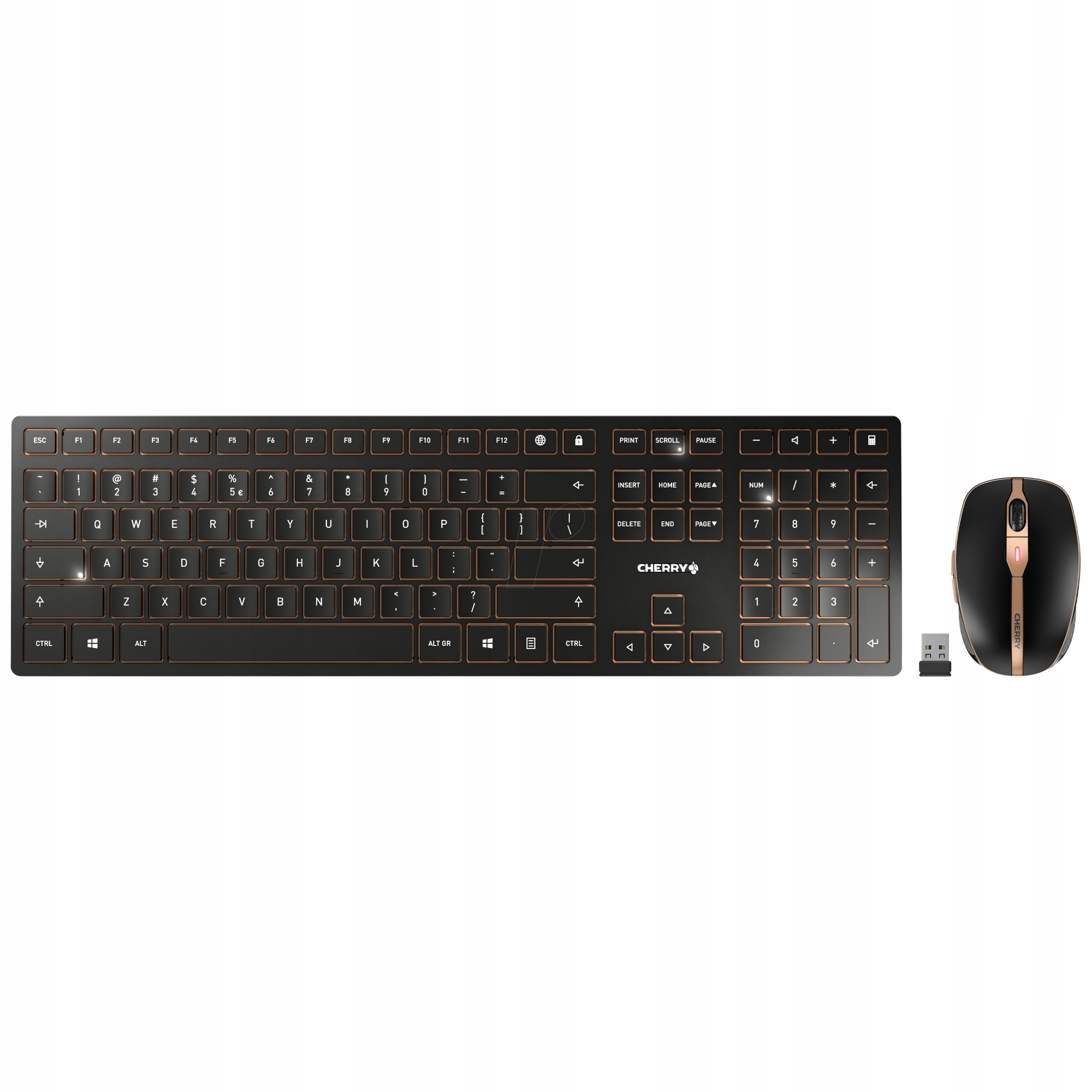 Cherry Dw 9100 Slim Zestaw Bezprzewodowa Klawiatura Myszka Qwerty Usb-c Blk