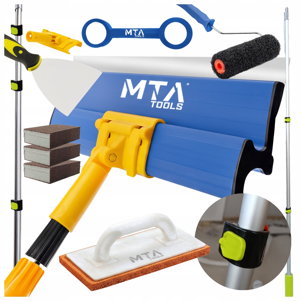 Sada Na Hladítko Stěrka 60 CM Tyč 2 M Vyměnitelné Nerezové Ostří Váleček Pady