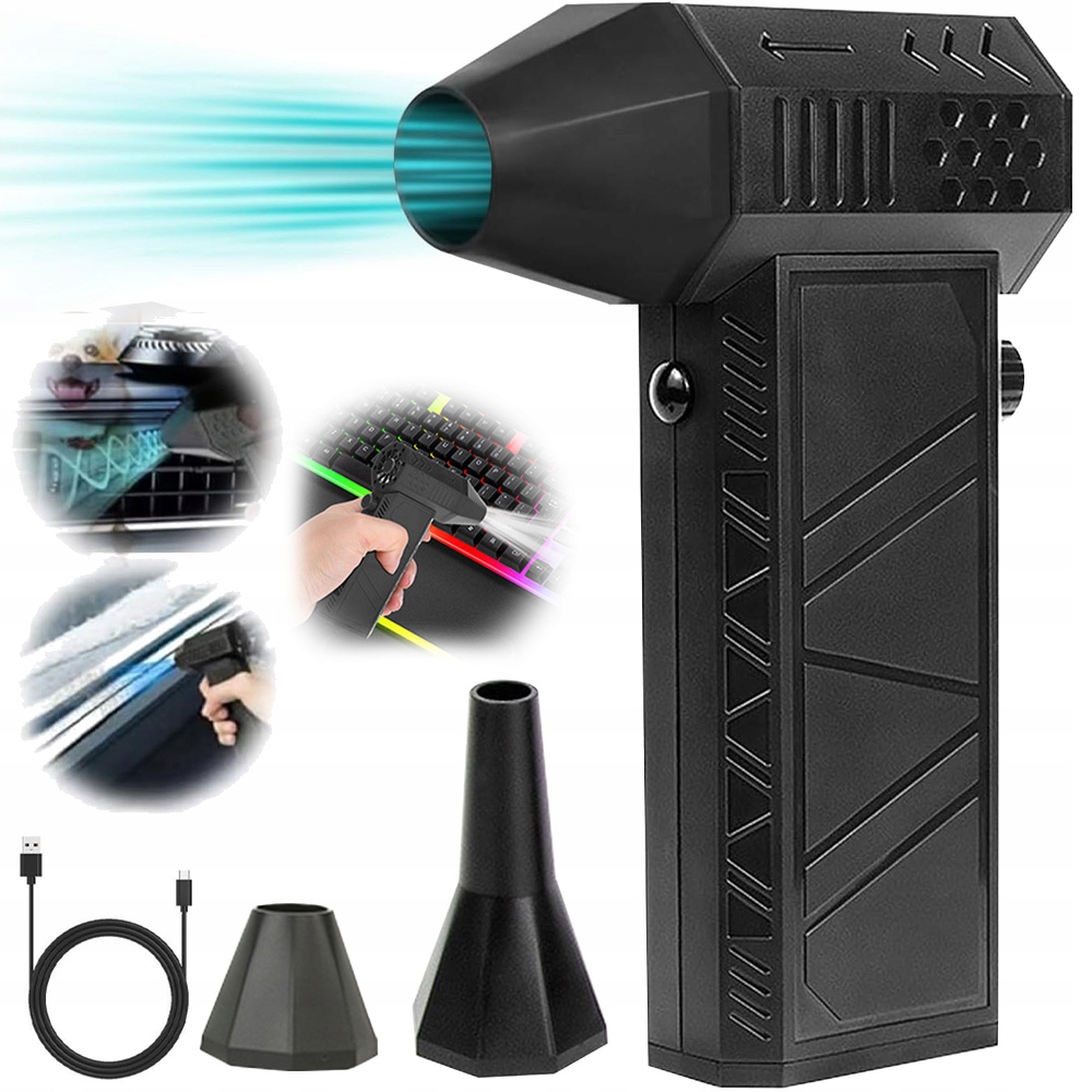Elektrický Dmychadlo Mini Turbo Jet Fan Bezdrátové Usb 130000 Ot/min 200 W