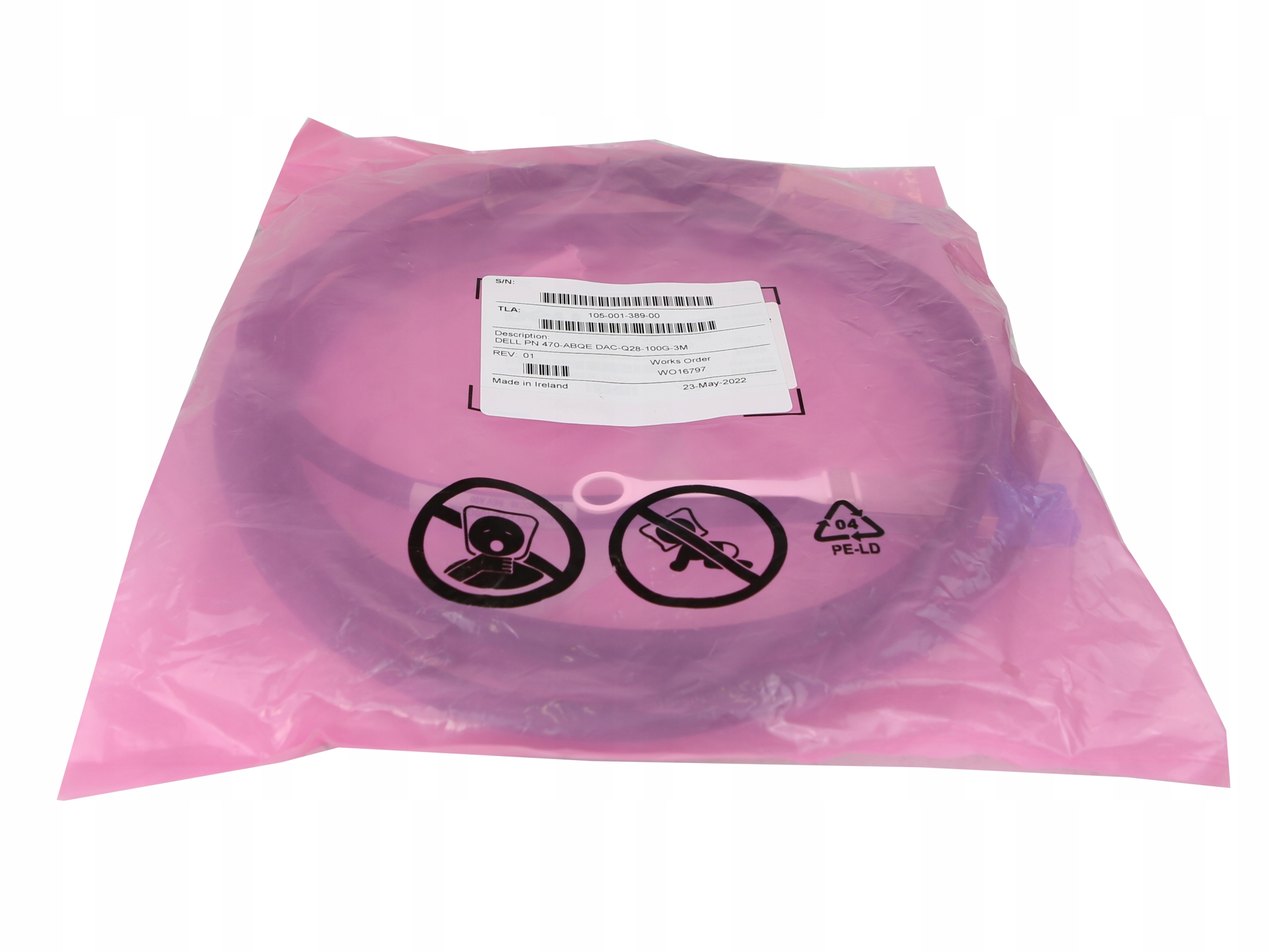 Kabel Dell DAC-Q28-100G-3M 100Gbits QSFP28 Direct Attach 470-ABQE