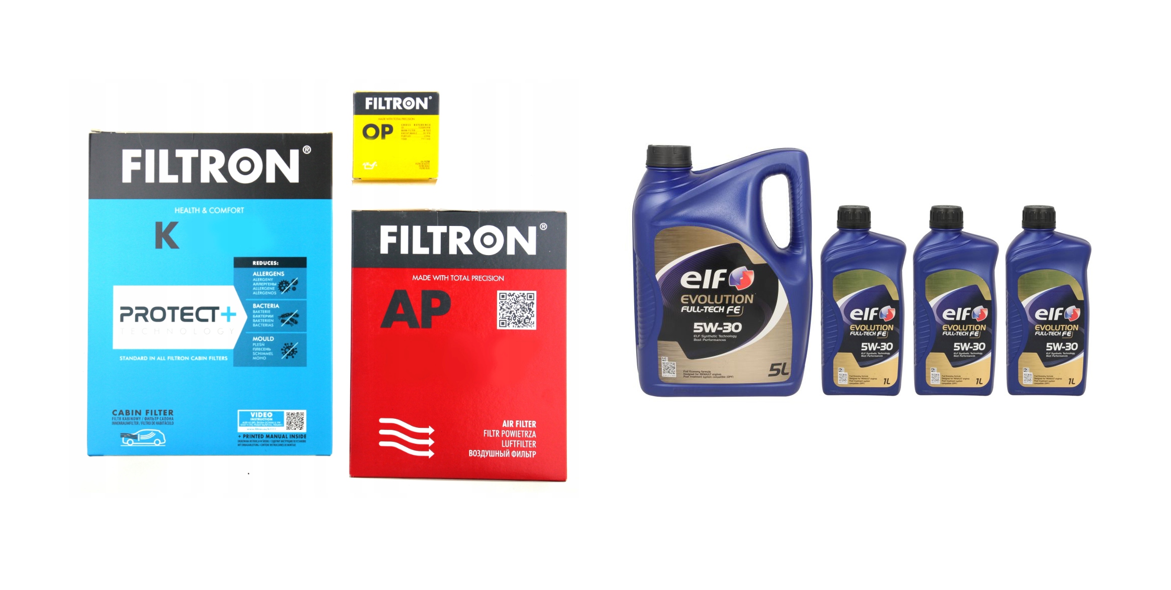 Filtron Sada Filtrů Olej Elf 5W30 Fulltech Renault Laguna III 2.0 DCI