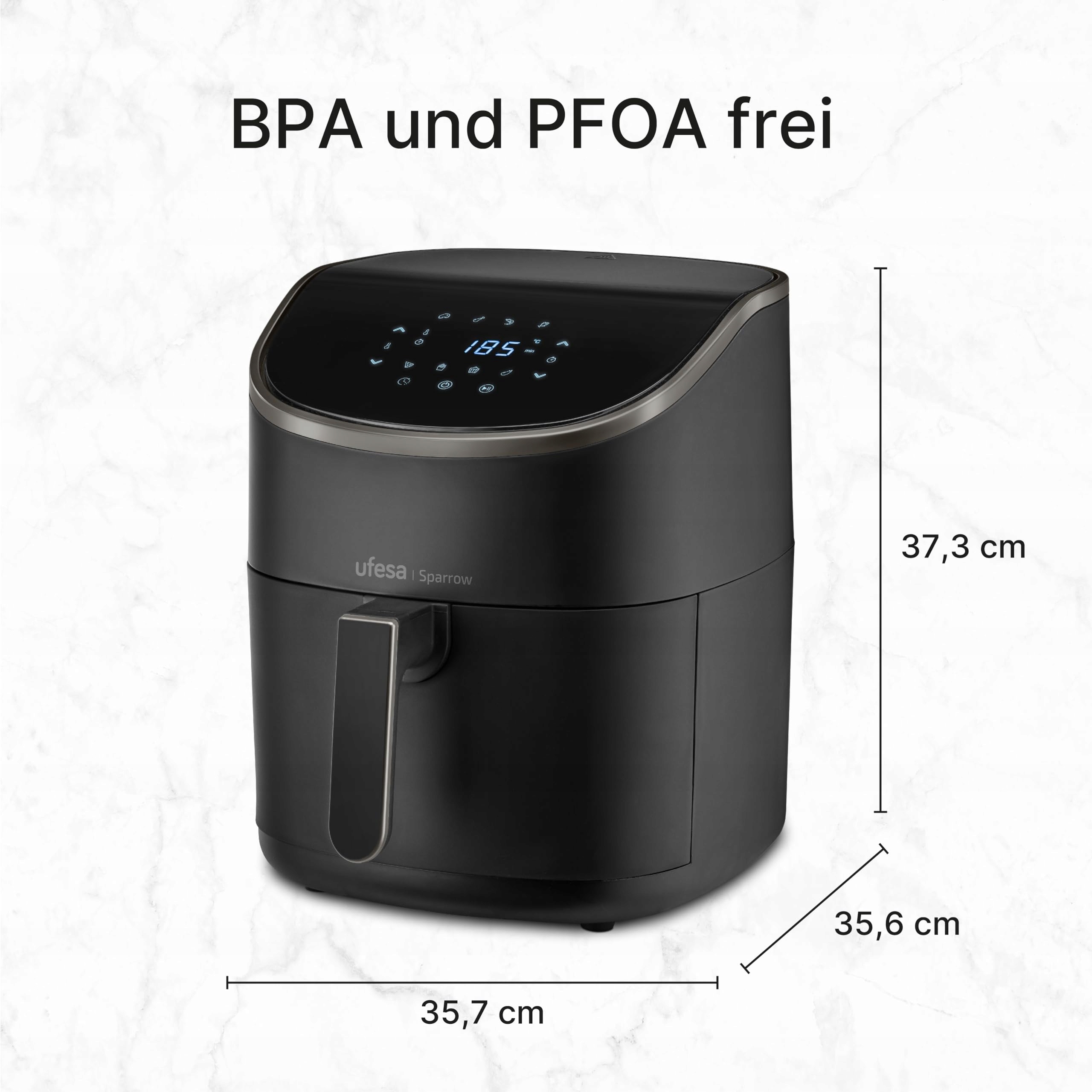 UFESA Sparrow Frytkownica Beztłuszczowa 6L 8 Programów 1700W Cyfrowa Timer — miniatura 4