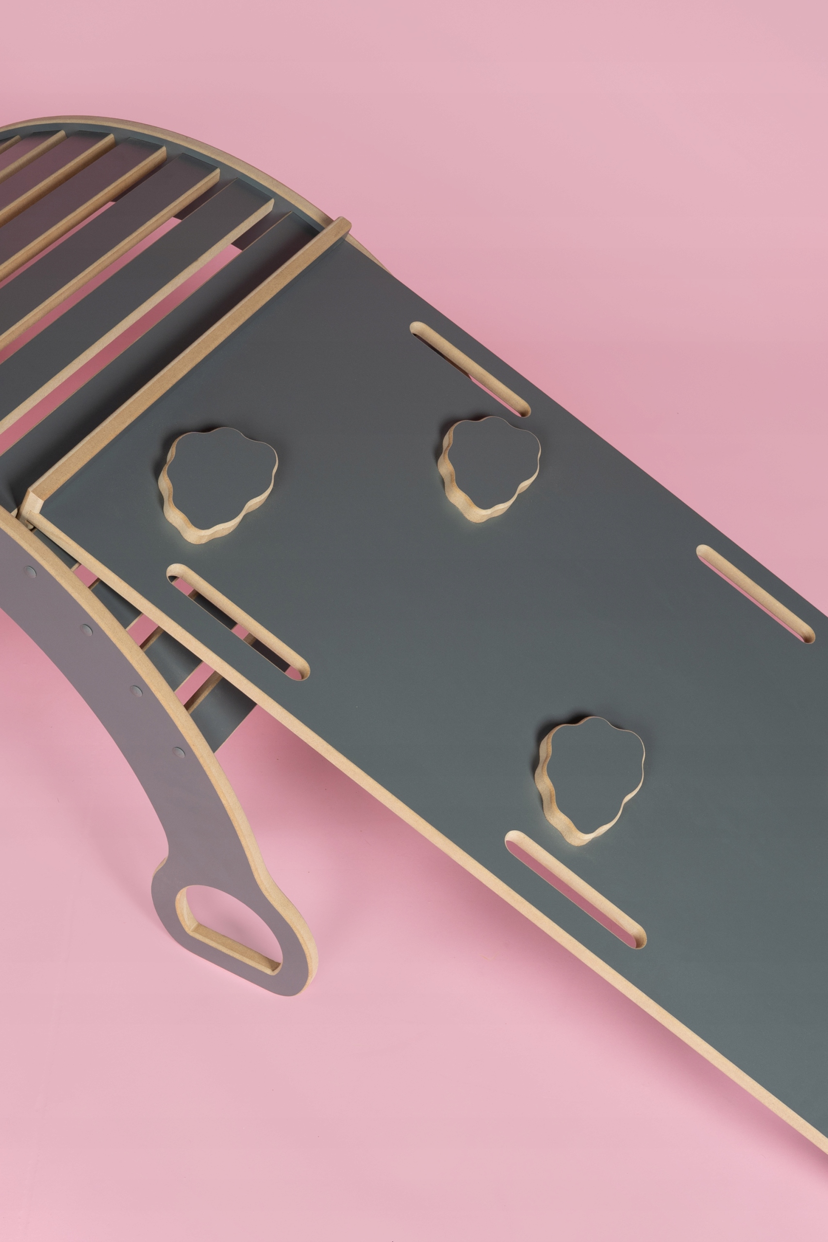 3w1 BUJAK DUŻY + ZJEŻDŻALNIA CHMURKI + BLAT TUPTI.WOOD Materiał inny