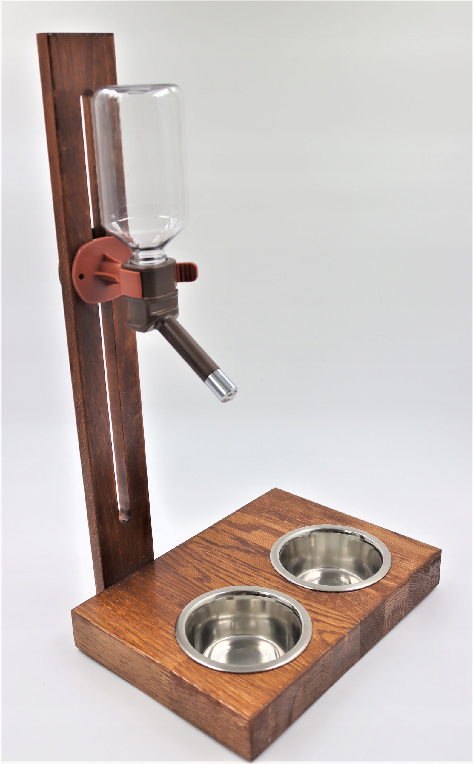 Levně Tmavé krmítko Stojan Pro Psa Kočku Dvě Misky