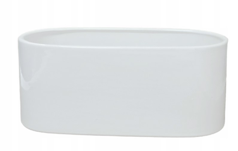 Doniczka Osłonka Ceramiczna Rynna Storczyk 32 h23 biała