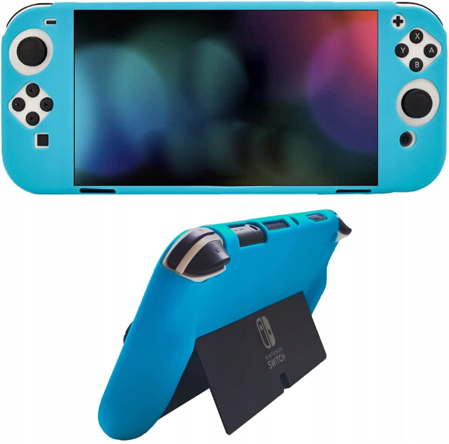 Case Etui Silikonowe Do Ns Nintendo Switch Oled Niebieskie