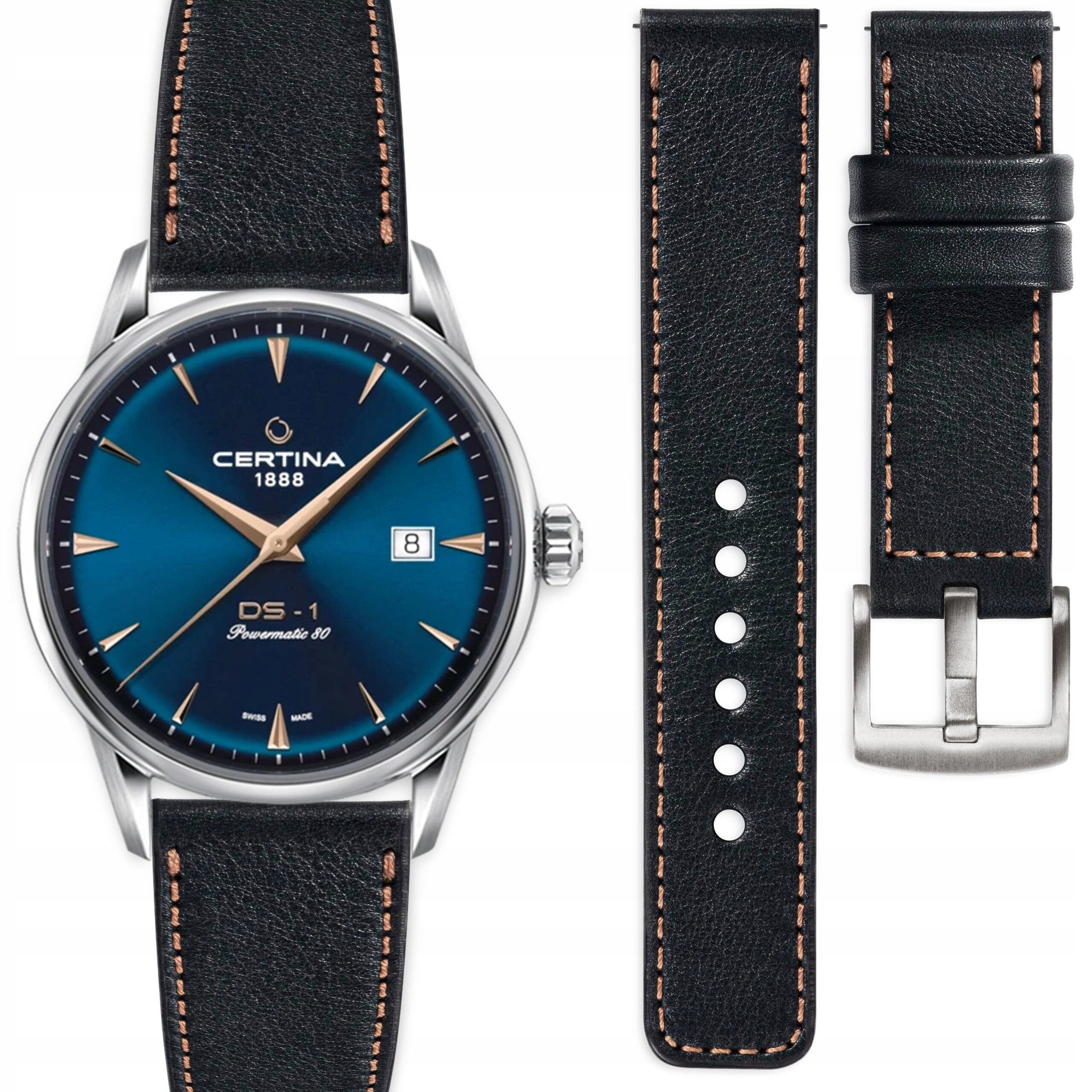 Kožený řemínek pro hodinky Certina DS-1 C029.807.11.041.02 20 mm moVear