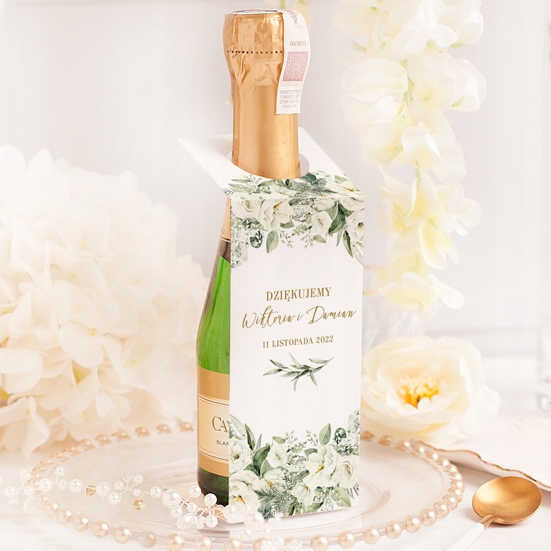 

Zawieszka na mini szampana na ślub ozdoba butelki