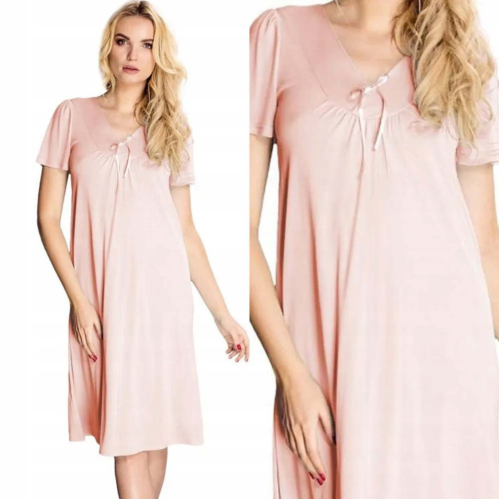 Dámská košile noční z viskózového hedvábí Mewa Consuela 6XL/52 Broskve
