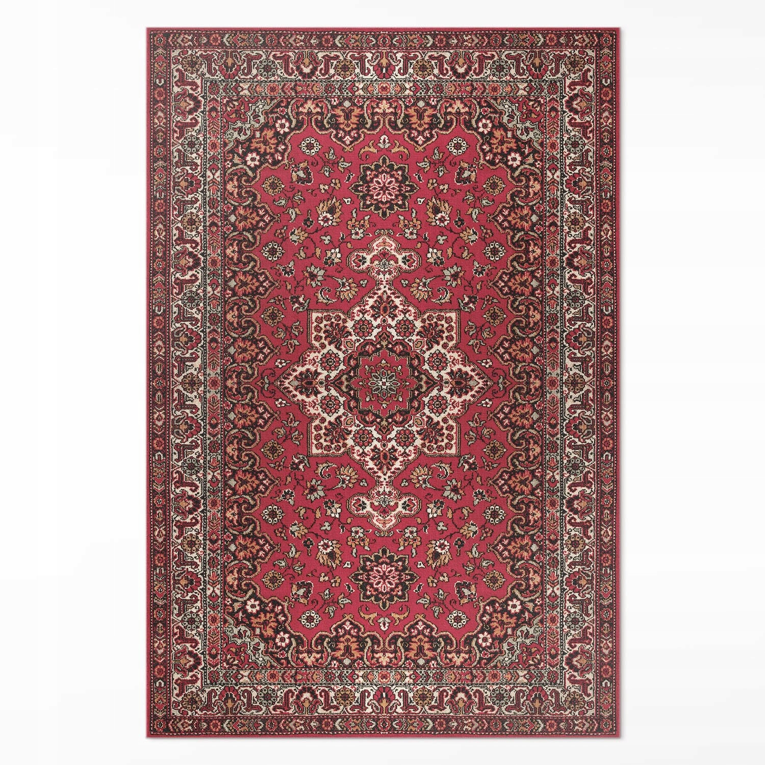 Loftový vinylový koberec Starý kvetinový červený perzský vzor Veľký 140 x 210 cm