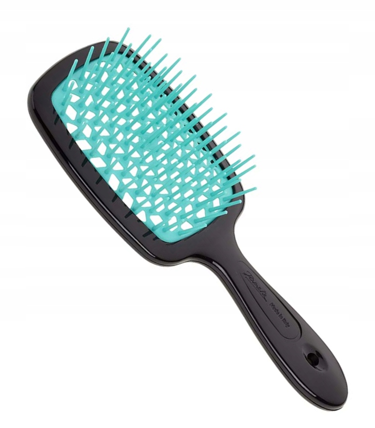 Janeke Superbrush Normal Kartáč na rozčesávání vlasů černo-tyrkysový