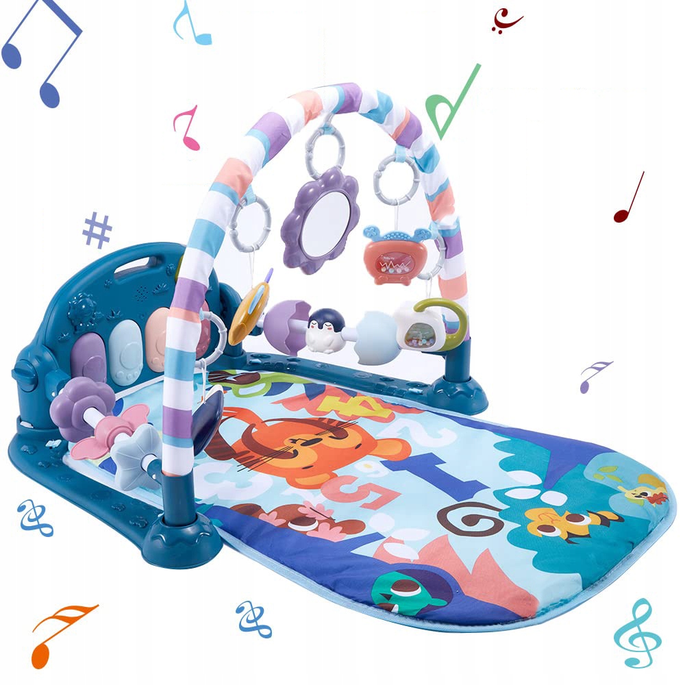 DUŻA MATA EDUKACYJNA Z PIANINKIEM Interaktywna Dla Maluszka z Zabawkami Stan opakowania oryginalne