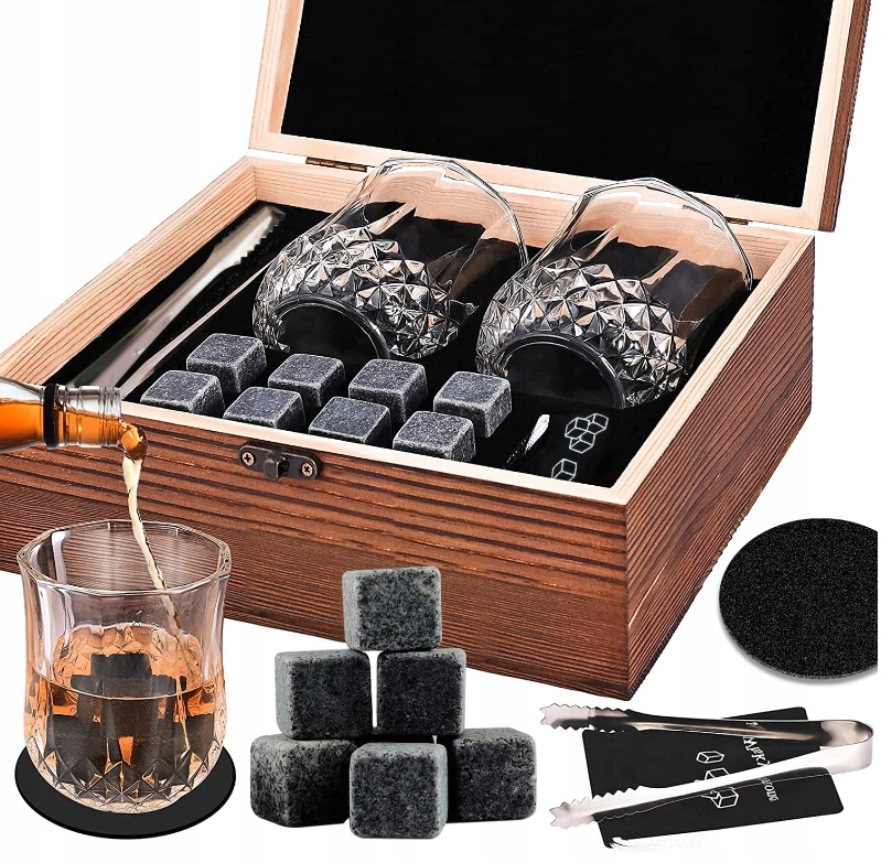 Dárková sada Kameny Sklenice kameny Whisky krabička Na Dárek