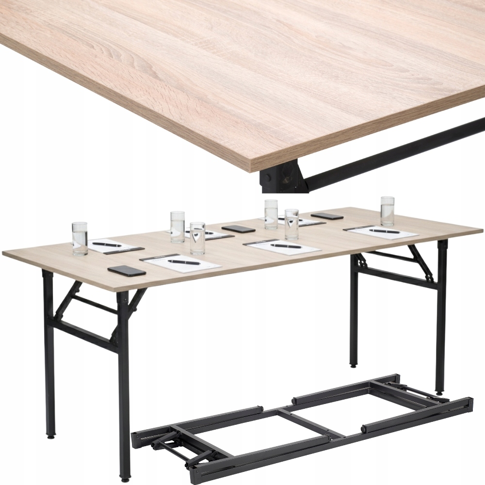 Rozkládací Konferenční Banketový Stůl 180x80x1,8 cm dub sonoma
