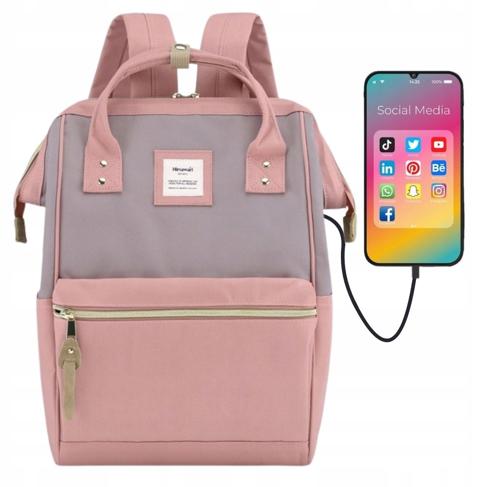Himawari plecak miejski na laptopa pojemny damski funkcjonalny do szkoły