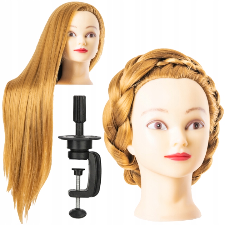 

Głowa fryzjerska treningowa Blond 85cm statyw