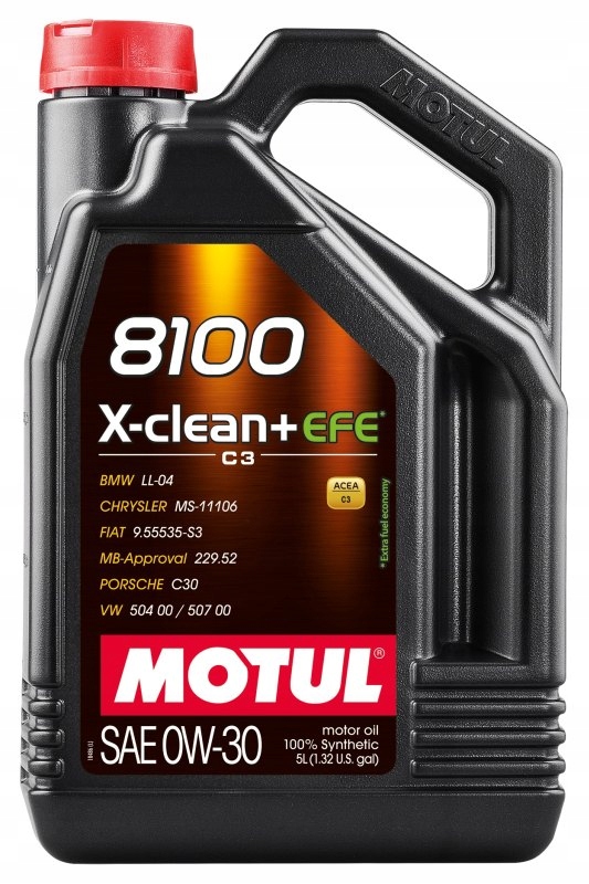 Motul Olej 0W30 5 L X-clean+ 8100 Efe C3 504.00 507.00 LL04 Mb 229.5