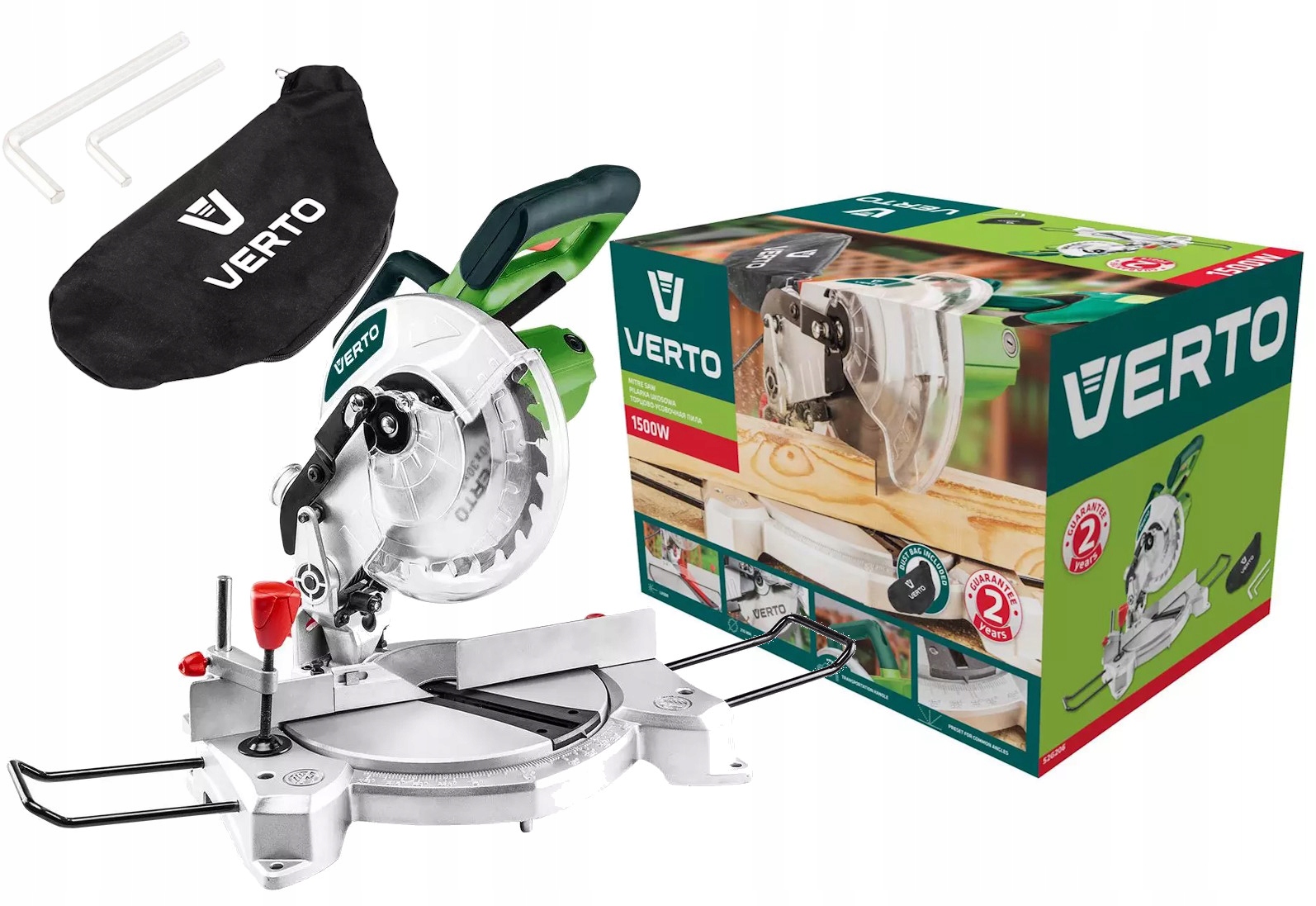 Pokosová kotoučová pila pokosová pila 1500 W kotouč 210 mm 52G206 Verto