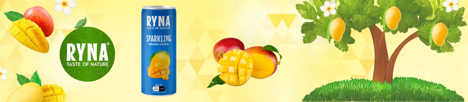 RYNA  MANGO SPARKLING DRINK 250ML X 24PIECES