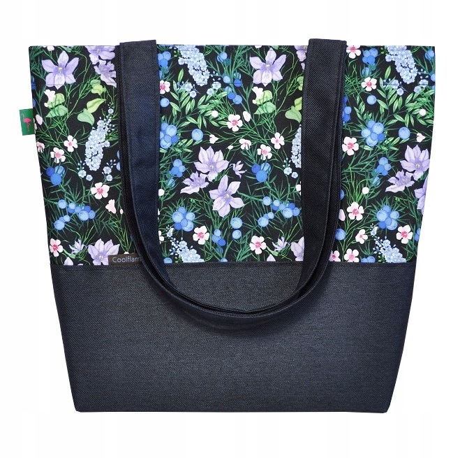 TORBA TOREBKA SHOPPER FLOWERS NAVY ZAPINANA NA ZAMEK COOLFLAMINGO