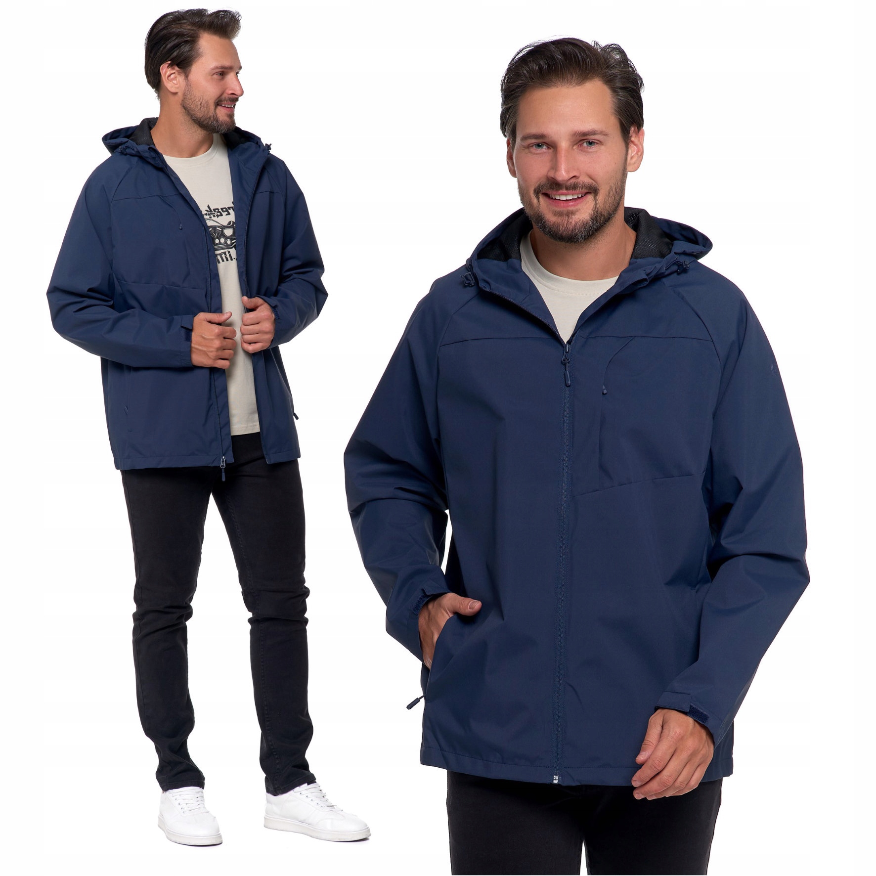 Přechodová Bunda Proti Dešti S Kapucí Unisex Moraj, Tmavě Modrá, XXL