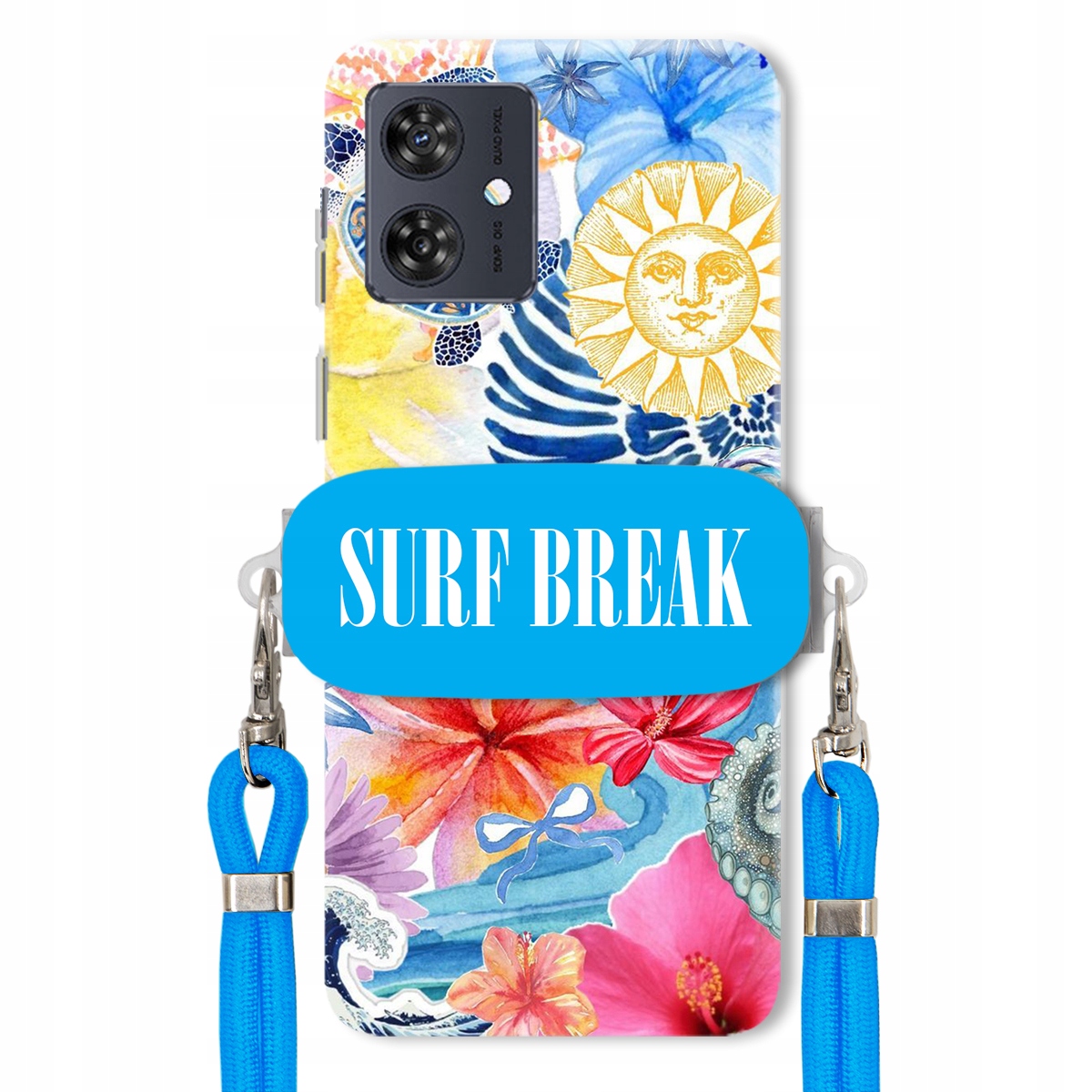 Pouzdro pro Motorola G54 5G Crossbody vodítko modré držák Surf Break Lata